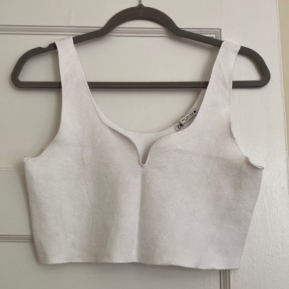 Zara white size medium crop top